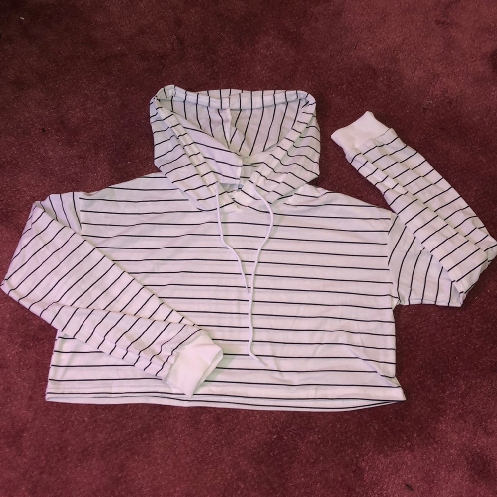 Striped cropped hoodie